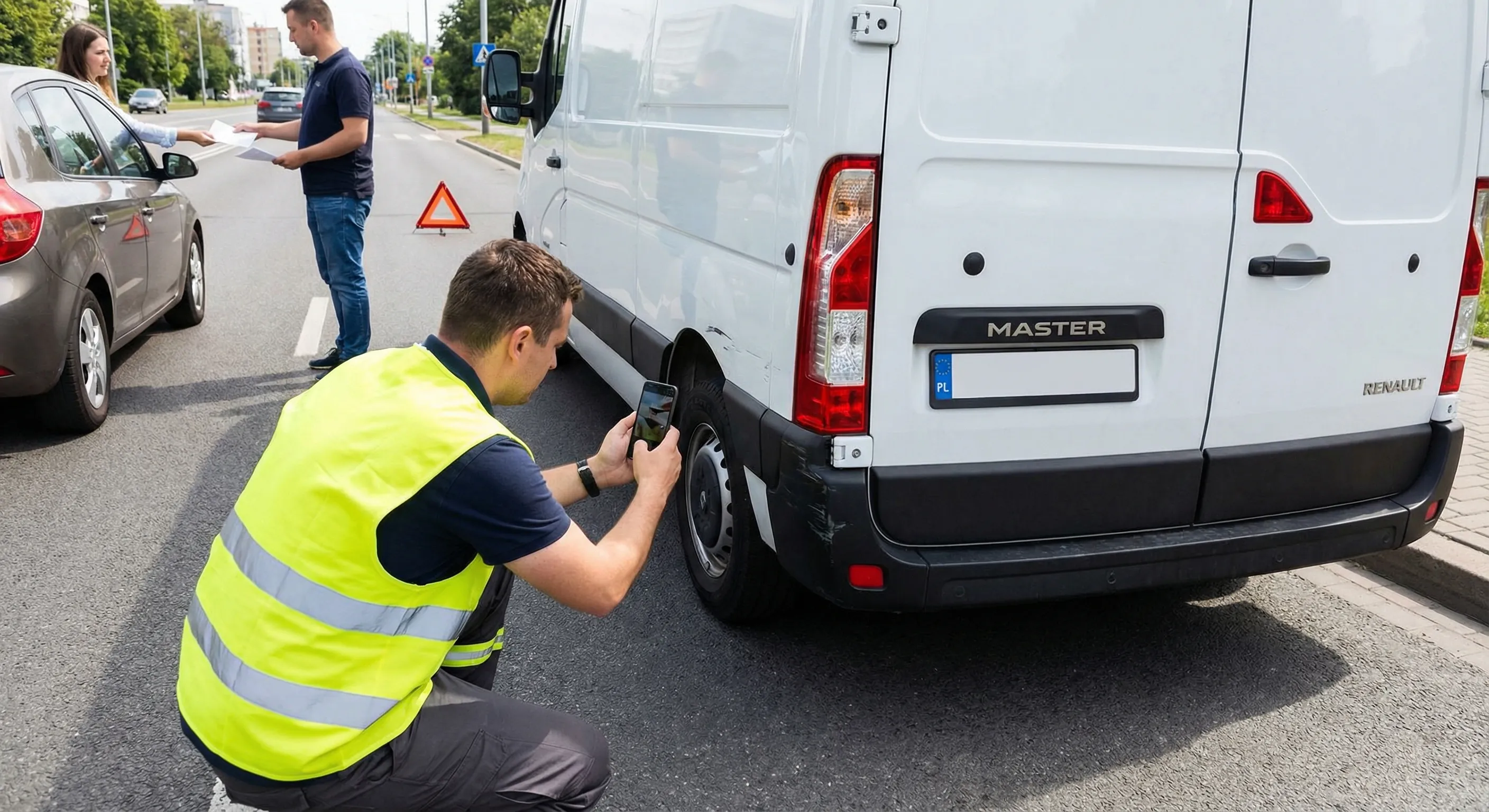 focení dodávky při nehodě